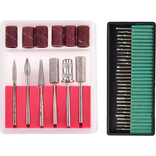 30 Piece Manicure Pedicure PRO Electric Nail Drill Bit & 6Pcs Nail Bits Set Sanding Band For Electric Nail File/Drill