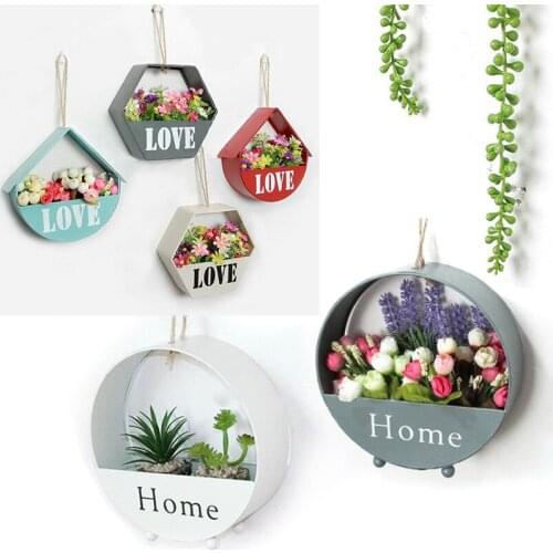 New Creative Iron Hanging Planter Wall Window Flower Basket Design Home Decor
