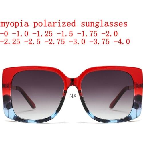 Square Polarized Myopia Sunglasses Prescription Driving Glasses With Diopter Lens For Moypia Fashion Vintage Women Sunglasses NX
