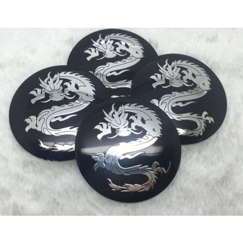 Wholesale 200pcs 56mm metal car decal stickers with Dragon Bat Spider horse or other patterns for any car wheel cap decoration