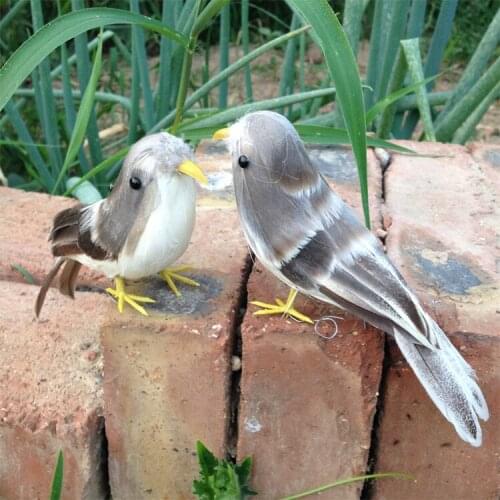A pair of small cute sparrow model foam & furs simulation gray sparrow dolls gift about 12cm 1325