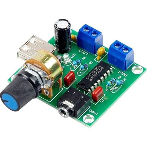 Mini Power Amplifier Board 5W+5W Hifi Two-Channel PM CM2038 5V USB Supply Power Audio Amplifier