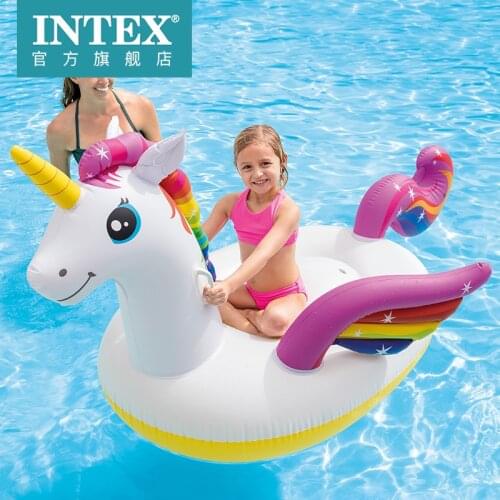 Intex Adult Children Floating Bed Inflatable Floating Row Size Unicorn Water Bed Animal Riding Swimming Circle piscina inflavel