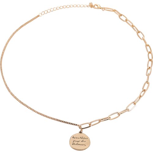 Raza RetroHip-Hop Necklace Ins Temperament Simple Cold Wind Disc Geometric Pendant Clavicle Chain