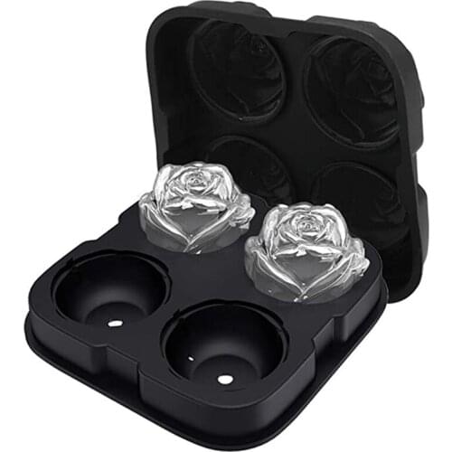 Rose Cocktail Rum Rose Shaped Ice Hockey Mould Making Ice Mould Ice Latte Coffee Drink Rose Shaped Ice Hockey