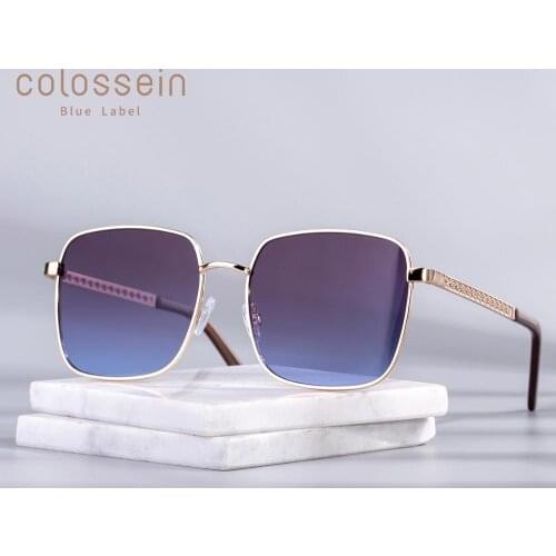 COLOSSEIN Sunglasses Women Square Metal Frame Man Sunglasses Vintage Retro Sun Glasses Plus Size Mirrored Glasses UV400 Eyewear