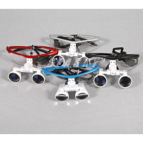 4Colors Dental 3.5X Surgical Binocular Loupes LED Magnifier Glasses 420mm Magnifying