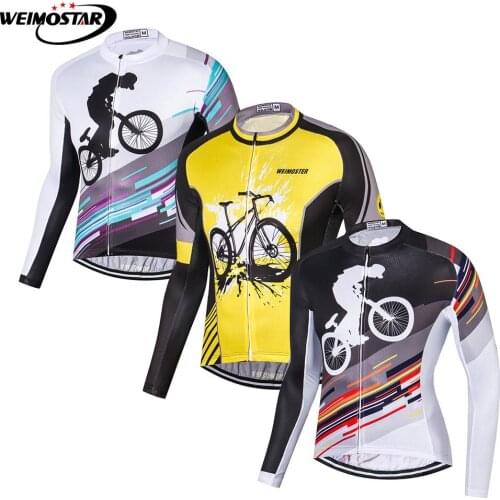 Weimostar Cycling Long Sleeve Jerseys Pro Fit Road Bike MTB Top Warm Bicycle Clothing Outdoor Breathable Windproof Jackets