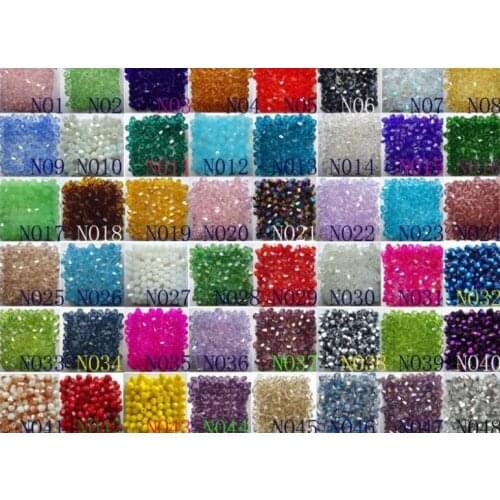Hr3ry 1000Pcs Bicone Faceted Glass Beads 4mm sjod Clear Colored Mixed For Jewelry Making Spacer crystal