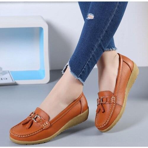Women Flats Ballet Shoes Cut Out Leather Breathable Moccasins Women Boat Shoes Ballerina Ladies Casual Shoes