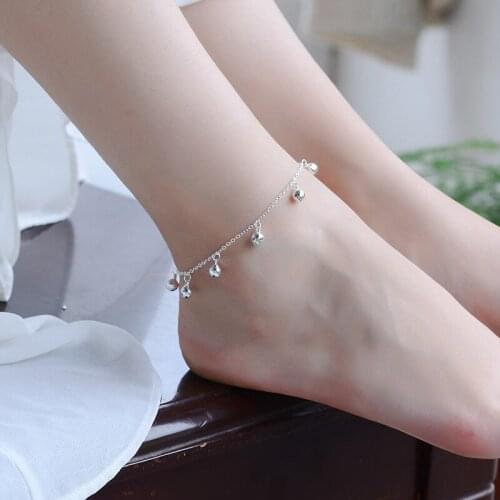 Everoyal Top Quality Silver 925 Anklet For Women Jewelry Fashion Bell Silver Bracelet Girl Party Accessories Female Summer Bijou