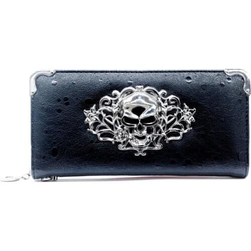 ZENTEII Women Faux Synthetic Leather Skull Wallet Clutch