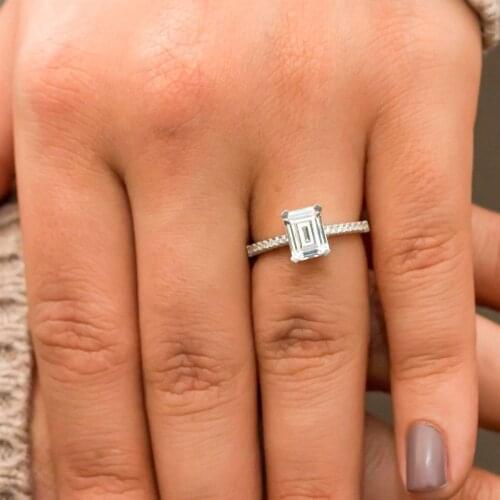 Ancl Baget Zircon Cubic Zirconia Women 'S Silver Ring