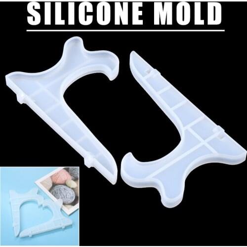 1 Set Display Stand Silicone Mold DIY Plate Holder Coaster Stand Casting Mould Handmade Epoxy Resin Craft Mold Tool