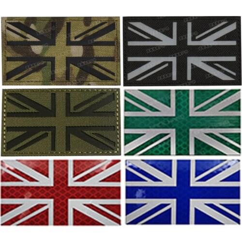 1PC BRITISH Flag Patch Union Jack IR Reflective PATCH England UK Britain UNITED KINGDOM FLAG Military APPLIQUE BADGE