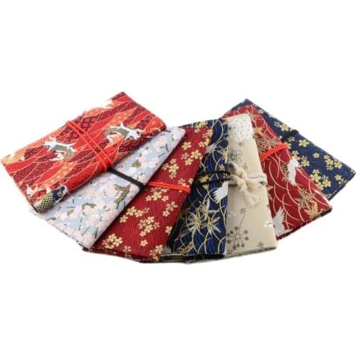 1 piece Makeup brushes Bag Japanese Style Make up brush Holder Blue red crane Beauty tool organizer rolling pouch