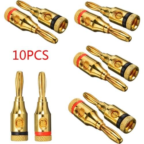 10pcs/set Banana Plugs Musical Audio Speaker Cable Wire Connectors Free Soldering Terminal Speaker Amplifier Connectors