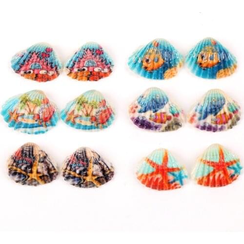 10pcs Natural Colorful Threaded Shell Loose Beads Sea Shell For Jewelry Making Diy Charm Pendant Necklace Bracelet Accessory