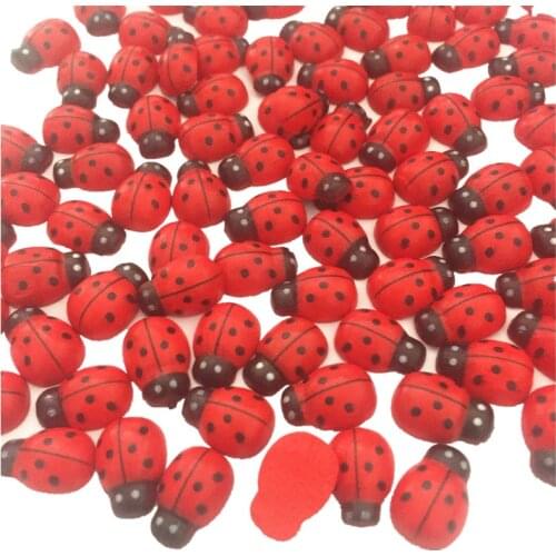 1000pcs 9x13mm Red Wood Ladybirds/Ladybugs Easter DIY Crafts Toppers Embellishments Scrapbook Cardmaking
