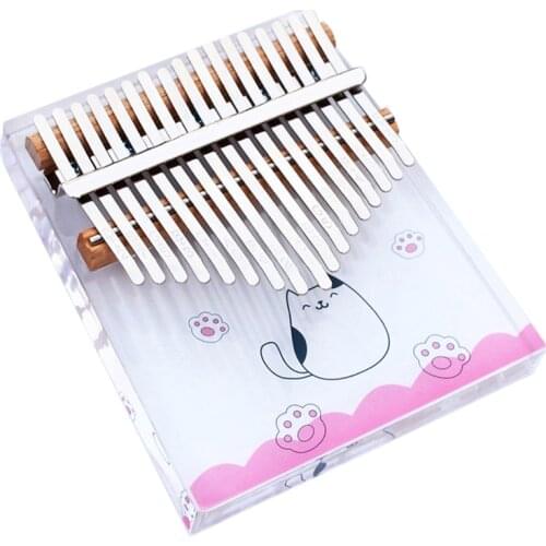 17 Keys Transparent Painted Kalimba Thumb Piano High Quality African Mbira Piano Portable Musical Instruments With Tuning Hammer