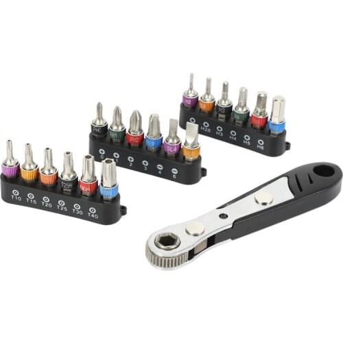 19Pc 1/4 Ratchet Wrench Screwdriver Set Small Fly Screwdriver Combination Manual Wrench Set