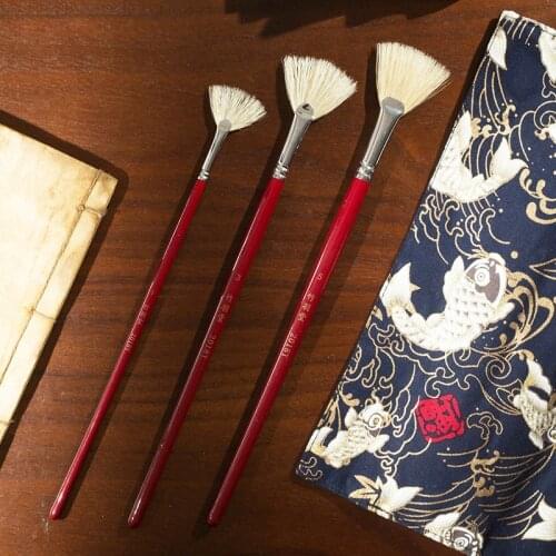 2018Y fan brush hog bristles sparse hair only for watercolor mottled texture efect,zytang