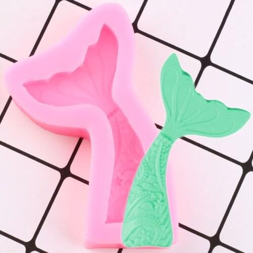 3D Mermaid Tail Silicone Mold Cupcake Topper Fondant Molds DIY Cake Decorating Tools Candy Clay Resin Chocolate Gumpaste Moulds