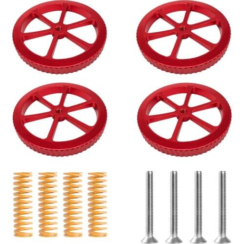 4PCS Upgraded Aluminum Hand Twist Leveling Nut with 4PCS Hot Bed Die Springs for Ender 3 3 Pro V2 Ender 5 5 Plus Pro CR20