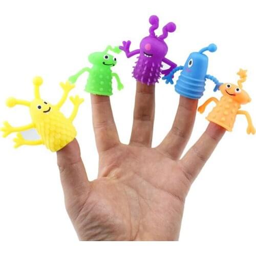 4x Cartoon Finger Puppets Baby Kids Favors Birthday Story Time Theater Toy