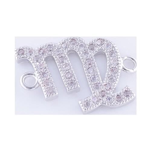 5pcs Supplies For Jewelry Zircon Virgo Charms For Jewelry Making Wholesale Copper Micro Pave Czech Charms Connectors Diy Gift
