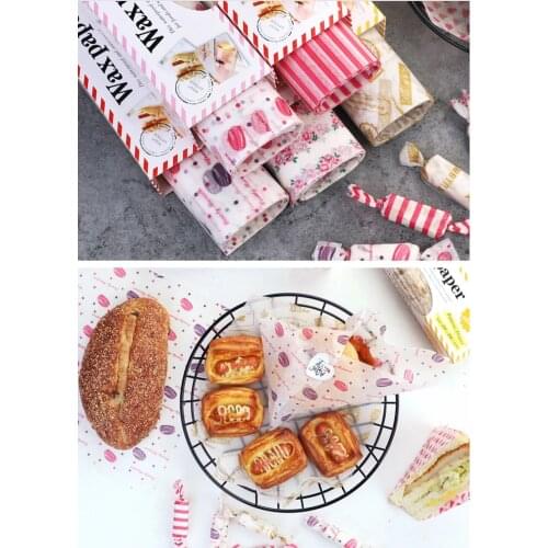 50Pcs/Lot Wax Paper Food Grade Grease Paper Food Wrappers Wrapping Paper For Bread Candy Cake Burger Fries Oilpaper Baking Tools