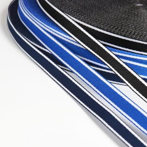 50 Yards Width 1.0cm Color Polyester Webbing Striped Navy Blue Black Webbing Edging Cloth Medal Belt Webbing