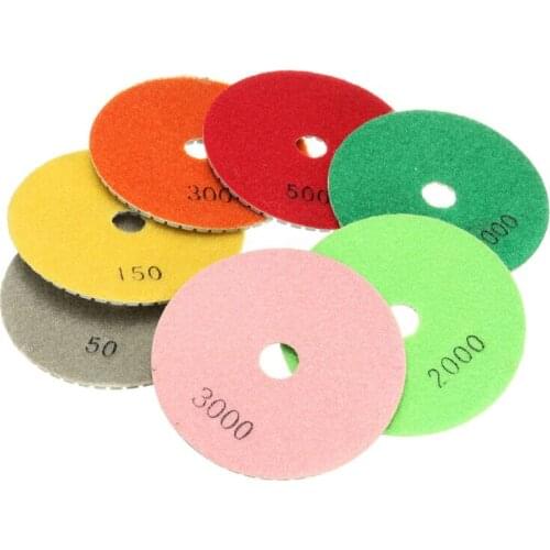 Diamond Polishing Pads 4pcs 4 Inch Premium Rubber Liner Granite Concrete Marble Grinding Disc Kit For Grinding Polishing