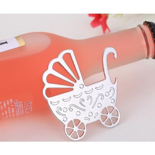 Free Shipping 100PCS Baby Carriage Bottle Opener Birthday Party Gifts Anniversary Favors Baby Shower Baptism Supplies SN1902