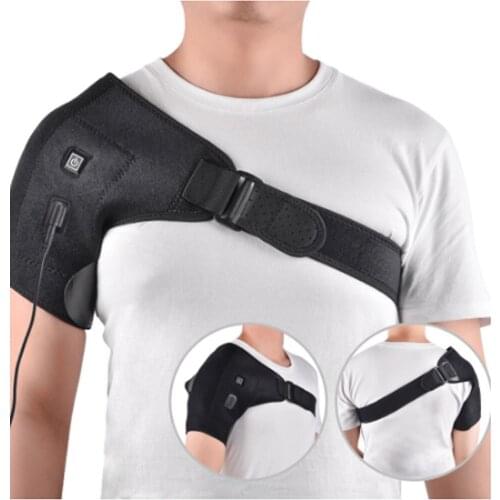 Electric Heating Therapy Adjustable Shoulder Brace Back Support Wrap For Frozen Shoulder Bursitis Tendinitis Strain Heating Pad