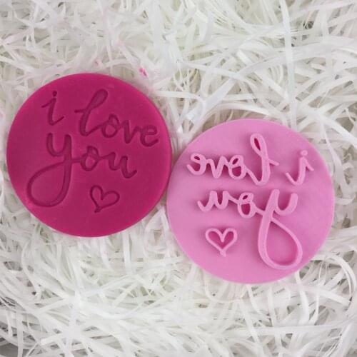 I love You Cookie Cutter The Seal Cookie Stamp Cake Icing Decoration Kitchen Baking Supplies Printing Tools Set