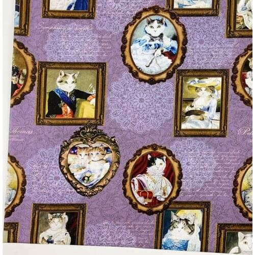 Photo frame cat Plain cotton fabric for Sewing Quilting Accessories DIY Cotton Fabric Cloth Sewing Quilting Fabrics For Patchwo