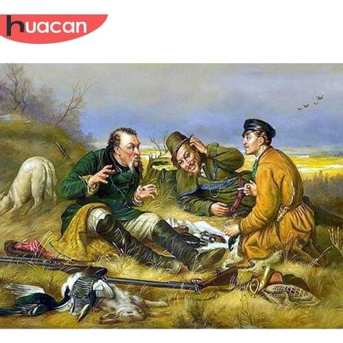 HUACAN 5D DIY Diamond Painting Hunter Cross Stitch Full Square Rhinestone Mosaic Diamond Embroidery Sale Portrait Home Decor