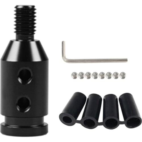 Custom Aluminum Universal Shift knob Shifter Adapter for BMW Mini Non Threaded Shifters M10x1.5 (Black)