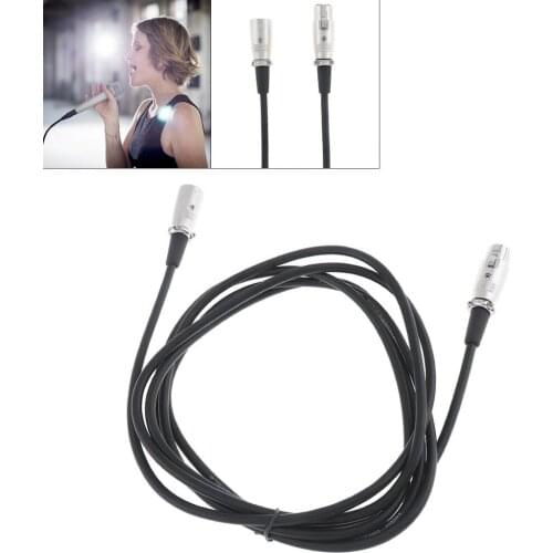 2m 3 Pin XLR Male to Female Microphone Extension Cable Audio Extension Cables Cord Wire Line Black for Microphone 6mm