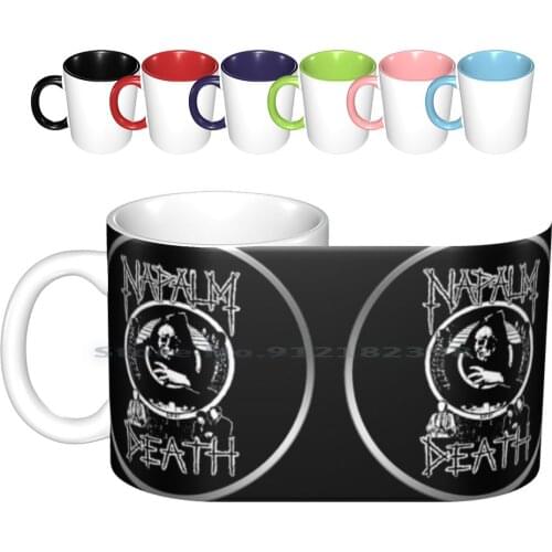 Napalm Death Ceramic Mugs Coffee Cups Milk Tea Mug Napalm Death Bumblefoot Ron Thal Pink Axl Slash Punk Hard Metal Stones Alice