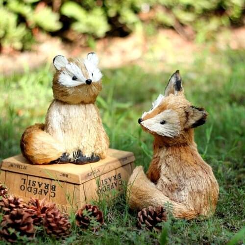 Cute Bionic Straw Animal Exquisite Fox Ornament Home Living Room Creative Decoration Fashion Special Christmas Gift