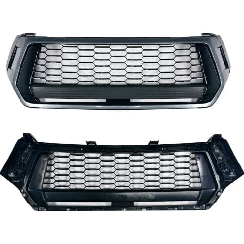 Modified For Hilux Grill Mesh For Hilux Revo Rocco GR 2018 2019 2020 Racing Grill Front Bumper Mesh Grille Trims