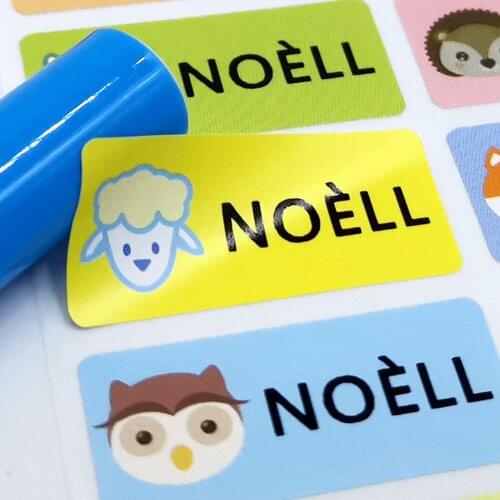 60PCS Children Name Stickers Animal Pattern Water Proof Decals School Stationery Multicolour Labels Tags Sticker Business Labels