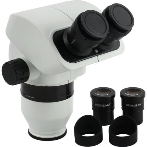 2020 New 6.7X-45X Continuous Zoom Binocular Stereo Microscope Head+WF10X/23mm Super Wide View Eyepiece+Rubber Eye-guards