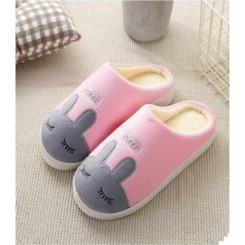 New cotton slippers cute slippers winter warm non-slip cartoon female cotton slippers thick plush cotton shoes wholesale