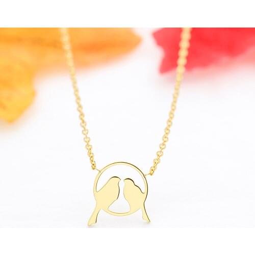Wholesale 10pcs Lover Gifts Bird Necklaces For Women Gifts Stainless Steel Gold Color Chain Choker Necklace