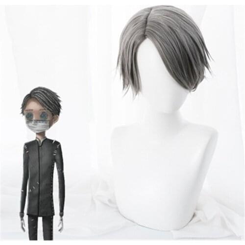 Game Identity V Cosplay Wig Embalmer Aesop Carl Role Play Wigs Synthetic Hair Halloween Party Performance Costume Wig+Wig Cap