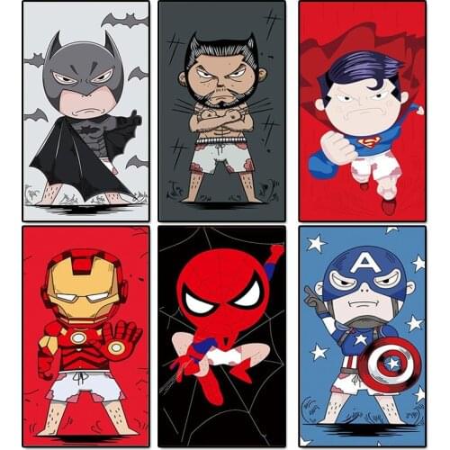 Marvel Superhero Poster Captain America Spiderman Batman Thor Character Poster HD Printing Mural Home Childrens Room Picture