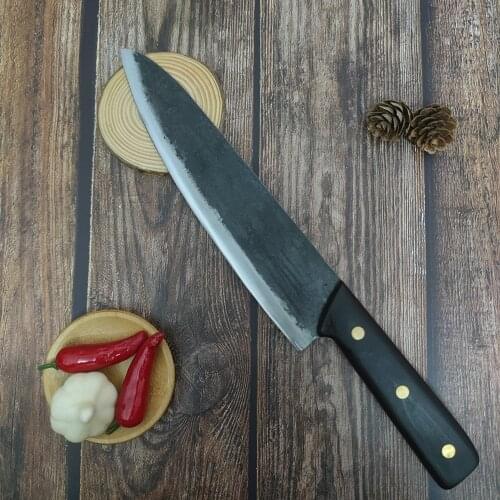 Handmade Forged Professional Chef Knives with Ebony Handle Forged Steel Kitchen Cleaver Slicing Boning Knife Cooking Cutter